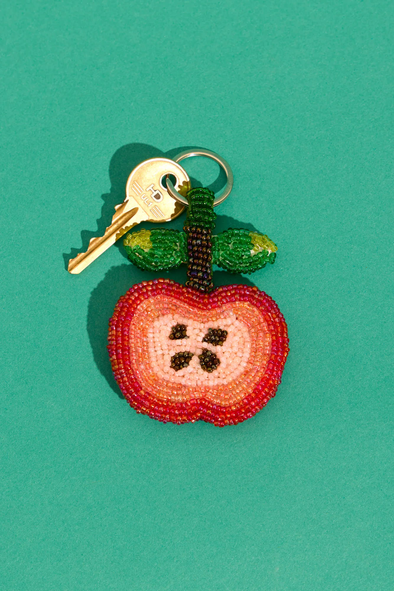 Apple Beaded Charm Keyring - Image 2