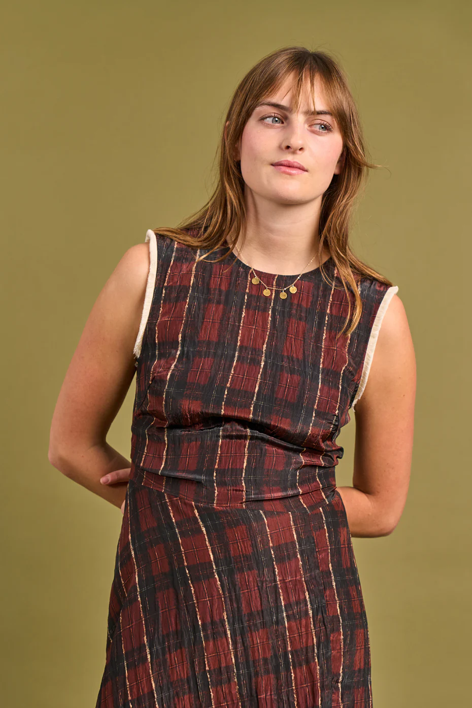 Atina Red Check Dress - Image 3