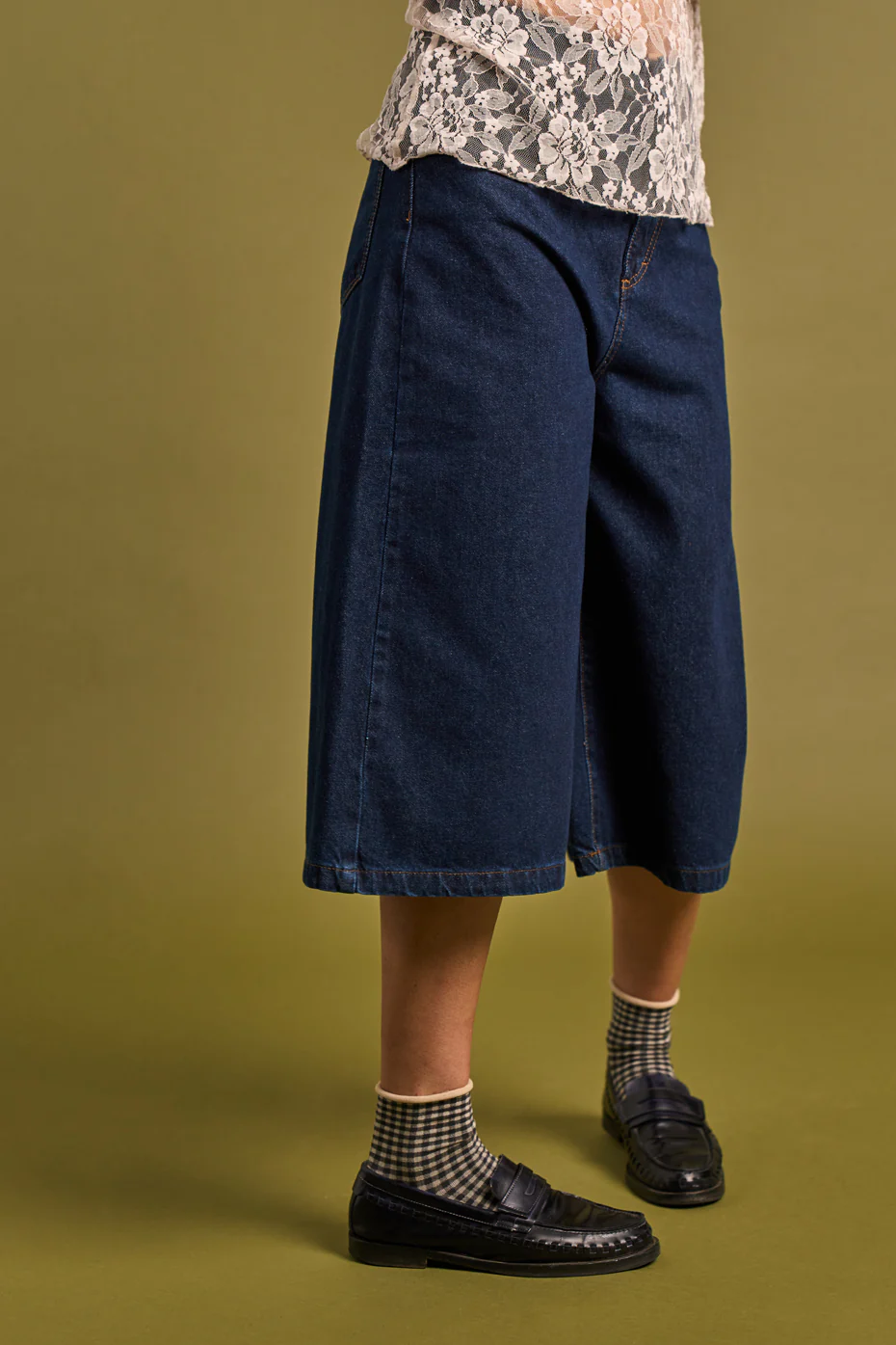 Denim Knee Shorts - Image 4