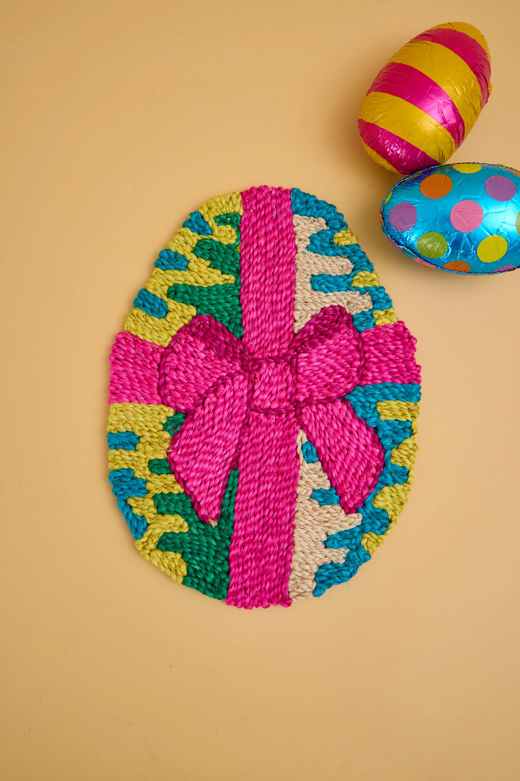 Easter Egg Placemat with Pink Bow