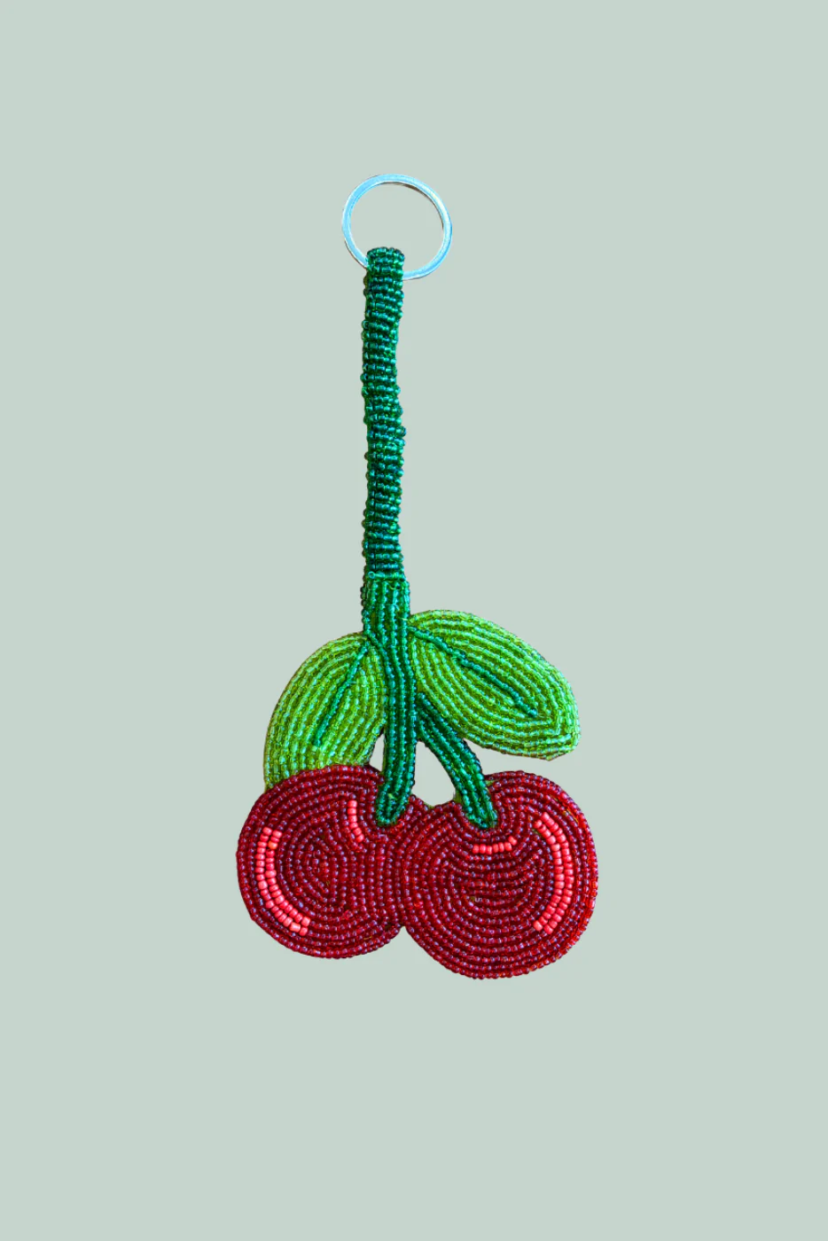 Cherry Beaded Keyring - Image 3