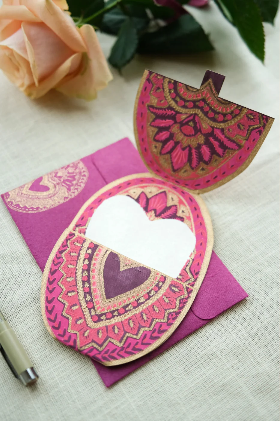 Heart of Feathers Valentines Card