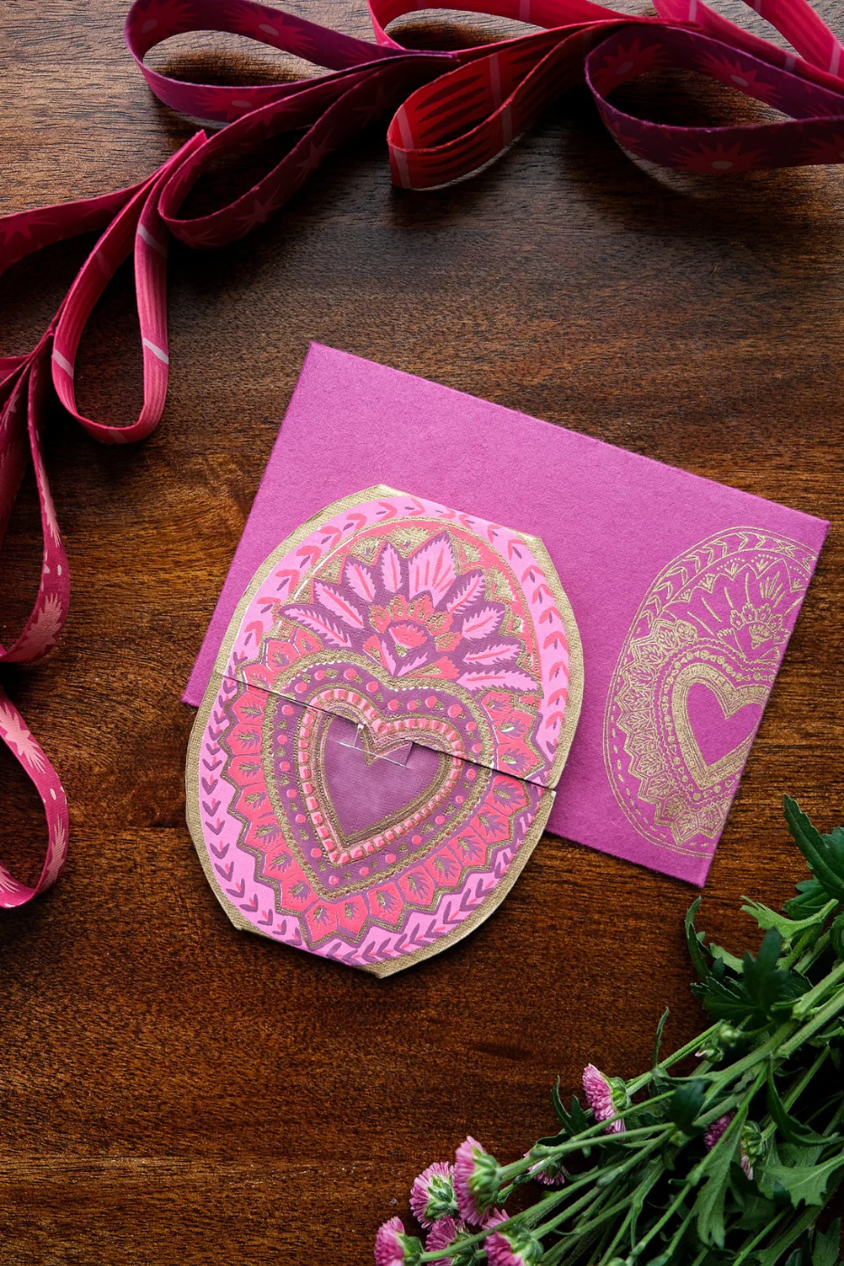 Heart of Feathers Valentines Card - Image 4