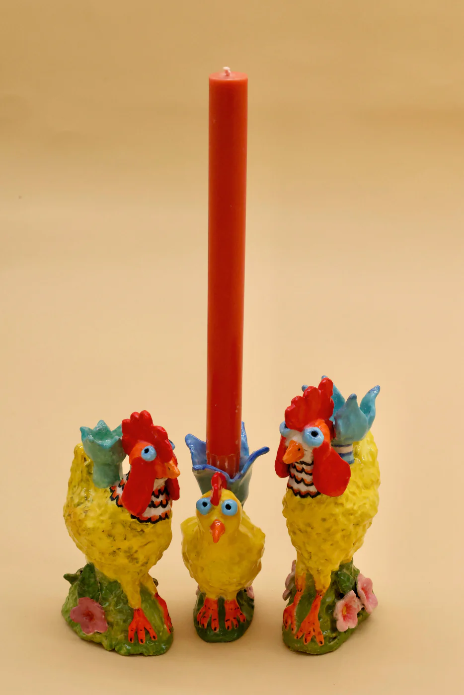 Large Chick Hand-sculpted Candlestick - Image 2