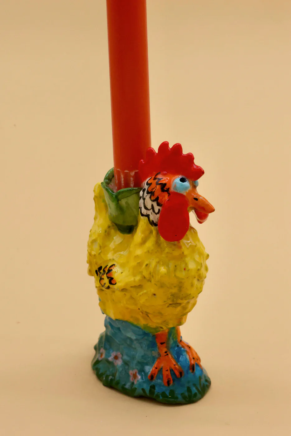 Large Chick Hand-sculpted Candlestick - Image 3