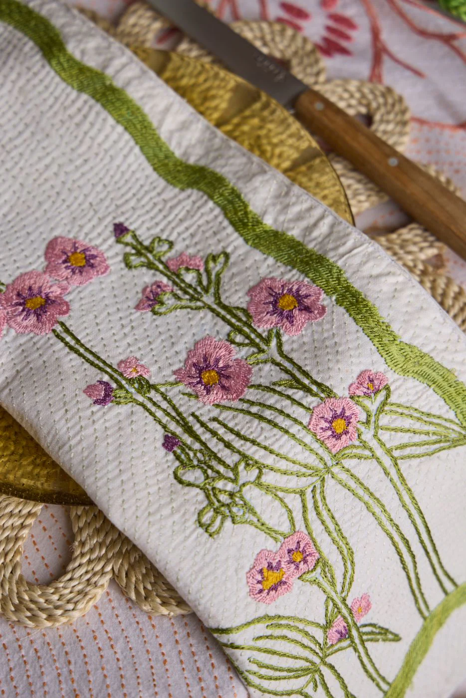 SAMPLE Malva flower napkins - Set of 2 - Image 4