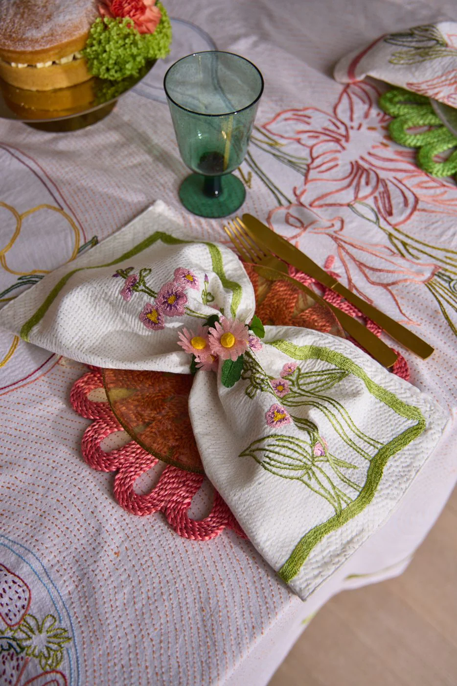 SAMPLE Malva flower napkins - Set of 2 - Image 6